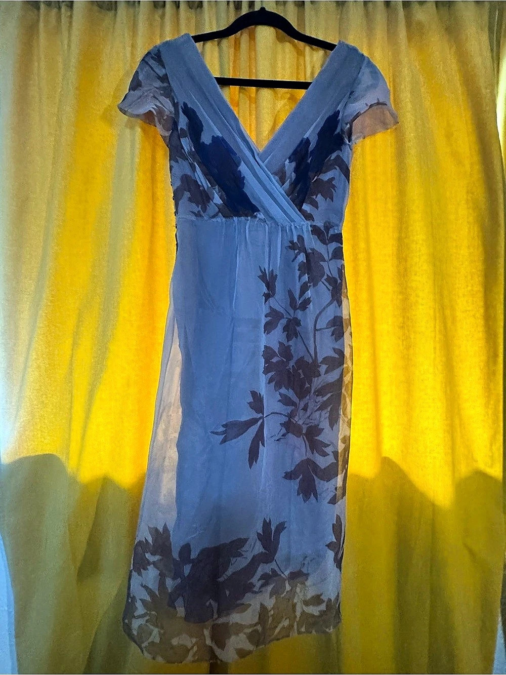 Alberta Ferretti Floral Mini Dress Blue & Purple Size 4